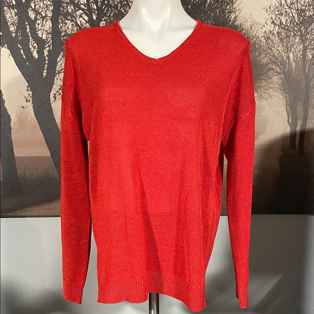 J. McLaughlin Bold Red Knit Top - L